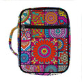 Square Bohemian Mandala Patchwork Print Front Pocket Bible Bag