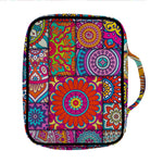 Square Bohemian Mandala Patchwork Print Front Pocket Bible Bag