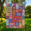 Square Bohemian Mandala Patchwork Print Garden Flag