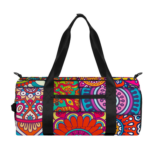 Square Bohemian Mandala Patchwork Print Gym Bag