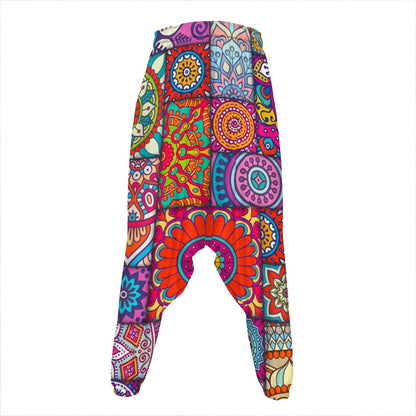 Square Bohemian Mandala Patchwork Print Hammer Pants