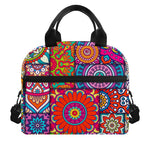 Square Bohemian Mandala Patchwork Print Insulated Lunch Bag