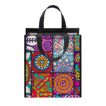 Square Bohemian Mandala Patchwork Print Insulated Lunch Tote