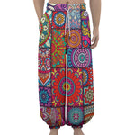 Square Bohemian Mandala Patchwork Print Lantern Pants