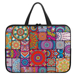 Square Bohemian Mandala Patchwork Print Laptop Sleeve With Handle