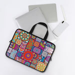 Square Bohemian Mandala Patchwork Print Laptop Sleeve With Handle
