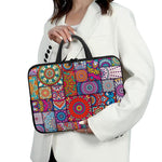 Square Bohemian Mandala Patchwork Print Laptop Sleeve With Handle