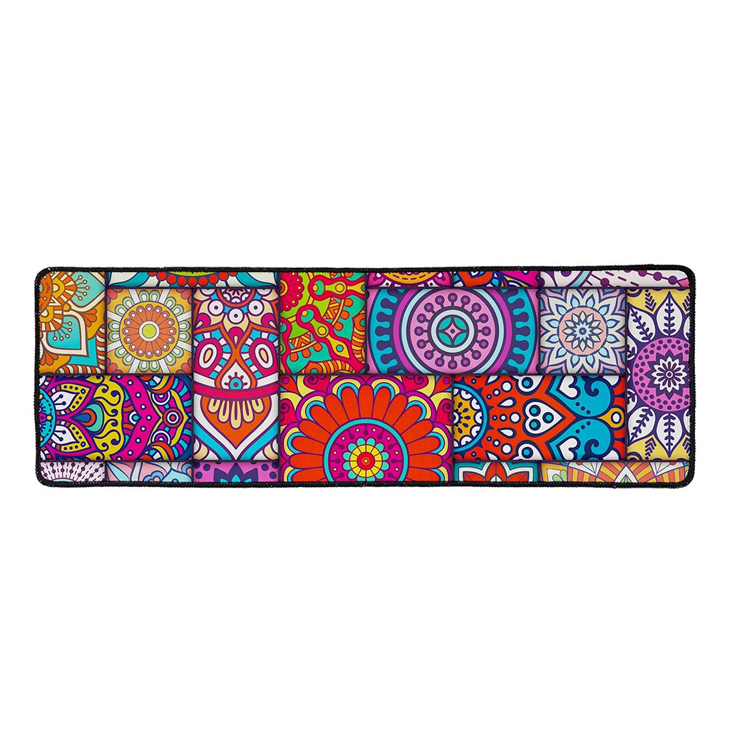 Square Bohemian Mandala Patchwork Print Long Kitchen Mat