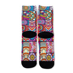 Square Bohemian Mandala Patchwork Print Long Socks