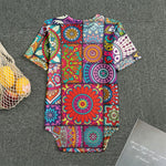 Square Bohemian Mandala Patchwork Print Men's Bodysuit