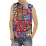 Square Bohemian Mandala Patchwork Print Men's Fitness Tank Top