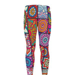 Square Bohemian Mandala Patchwork Print Men's leggings