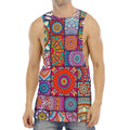 Square Bohemian Mandala Patchwork Print Men's Muscle Tank Top