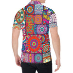 Square Bohemian Mandala Patchwork Print Men's Shirt