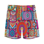 Square Bohemian Mandala Patchwork Print Men's Sports Shorts
