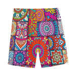 Square Bohemian Mandala Patchwork Print Men's Sports Shorts