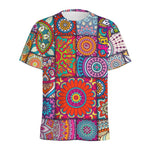 Square Bohemian Mandala Patchwork Print Men's Sports T-Shirt