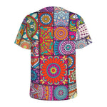 Square Bohemian Mandala Patchwork Print Men's Sports T-Shirt
