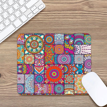 Square Bohemian Mandala Patchwork Print Mouse Pad