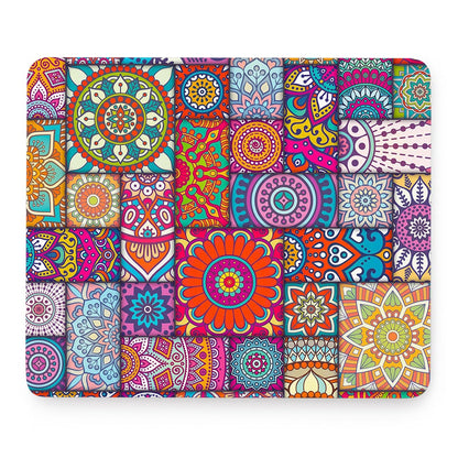 Square Bohemian Mandala Patchwork Print Mouse Pad