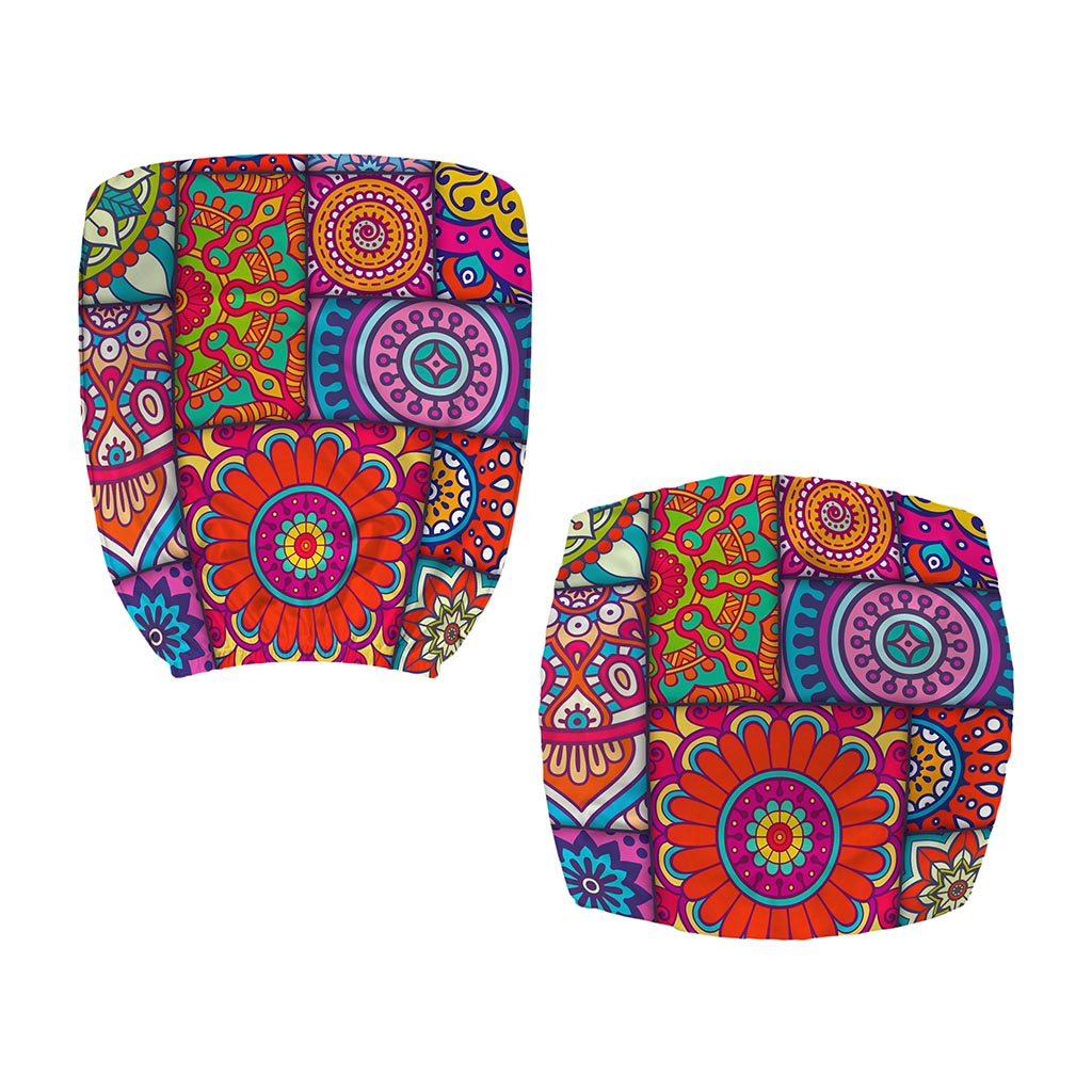 Square Bohemian Mandala Patchwork Print Office Chair Cover