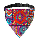 Square Bohemian Mandala Patchwork Print Over The Collar Dog Bandana