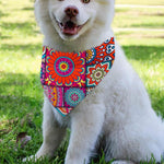 Square Bohemian Mandala Patchwork Print Over The Collar Dog Bandana