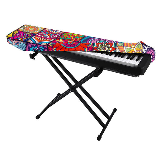 Square Bohemian Mandala Patchwork Print Piano Keyboard Cover