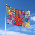 Square Bohemian Mandala Patchwork Print Polyester Flag
