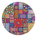Square Bohemian Mandala Patchwork Print Round Blanket