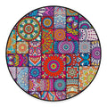 Square Bohemian Mandala Patchwork Print Round Floor Mat