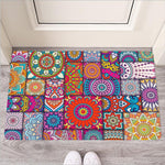 Square Bohemian Mandala Patchwork Print Rubber Doormat