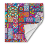 Square Bohemian Mandala Patchwork Print Silk Bandana