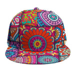Square Bohemian Mandala Patchwork Print Snapback Cap