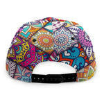 Square Bohemian Mandala Patchwork Print Snapback Cap
