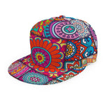 Square Bohemian Mandala Patchwork Print Snapback Cap