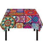 Square Bohemian Mandala Patchwork Print Tablecloth