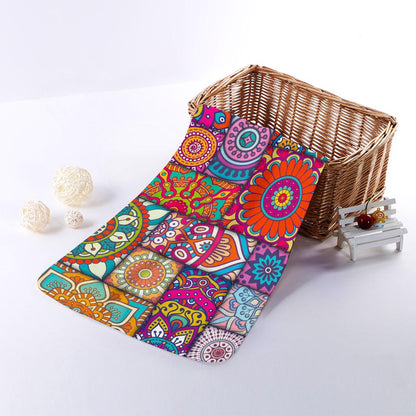 Square Bohemian Mandala Patchwork Print Towel