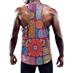 Square Bohemian Mandala Patchwork Print Training Tank Top