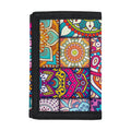 Square Bohemian Mandala Patchwork Print Trifold Wallet
