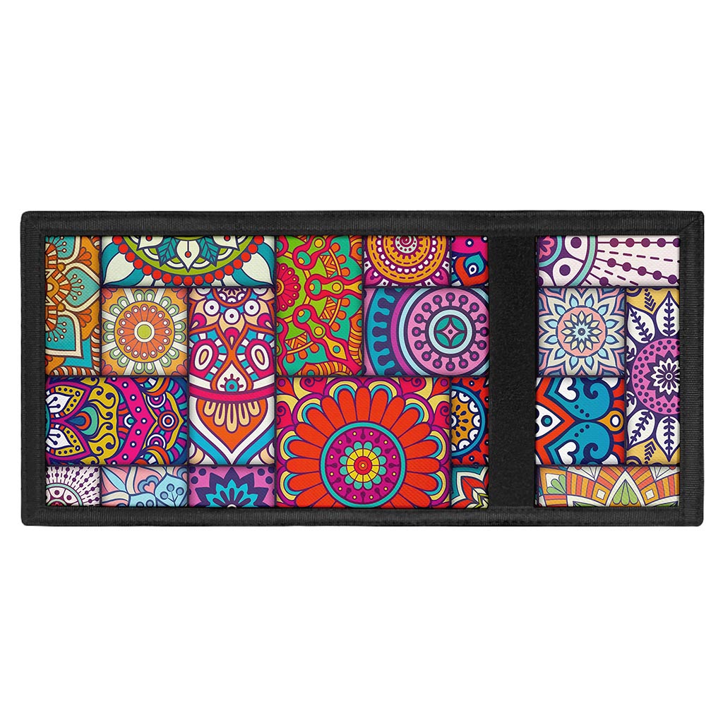 Square Bohemian Mandala Patchwork Print Trifold Wallet