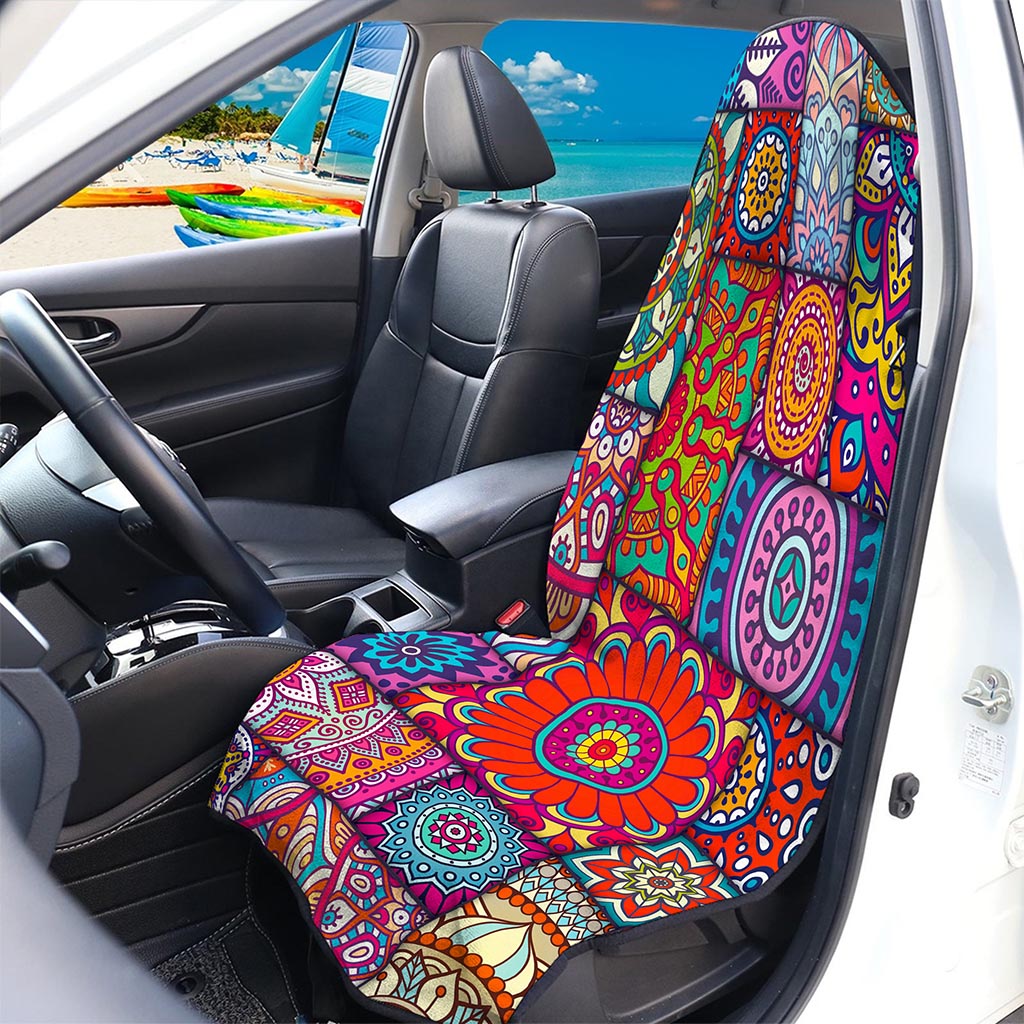 Square Bohemian Mandala Patchwork Print Waterproof Car Seat Cover