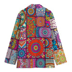 Square Bohemian Mandala Patchwork Print Women's Blazer