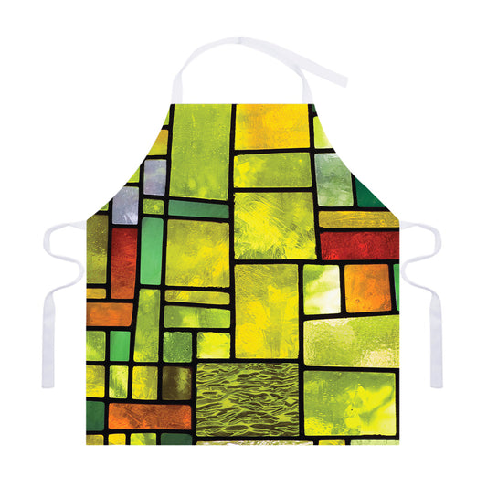 Square Stained Glass Mosaic Print Adjustable Apron