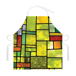 Square Stained Glass Mosaic Print Adjustable Apron