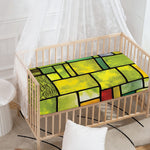 Square Stained Glass Mosaic Print Baby Crib Sheet