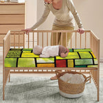 Square Stained Glass Mosaic Print Baby Crib Sheet