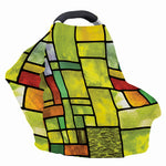 Square Stained Glass Mosaic Print Baby Seat Cover