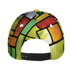 Square Stained Glass Mosaic Print Baseball Cap