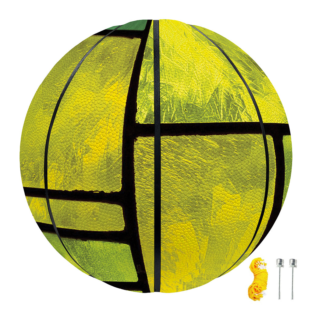 Square Stained Glass Mosaic Print Basketball